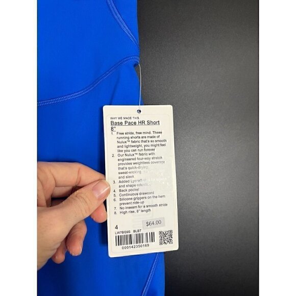 Lululemon Women's NWT Base Pace HR Short 8" BLBT Sz 4 - Picture 4 of 10